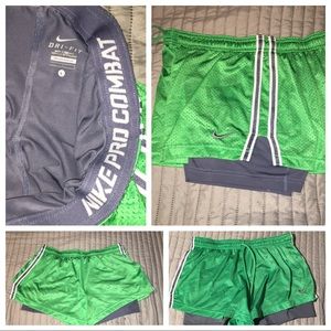Set of 3 work out shorts - 2 adidas 1 Nike